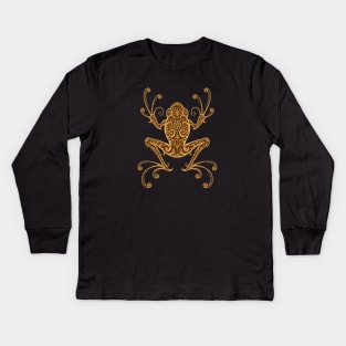 Intricate Brown Tree Frog Kids Long Sleeve T-Shirt